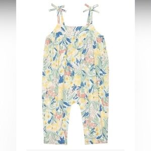 Nordstrom Kids Matching Family Moments Tie Shoulders size 2 linen blend jumpsuit